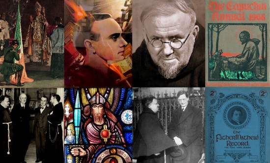 A collage of images and artwork associated with 'The Capuchin Annual' and the archival catalogue of the Publications Office