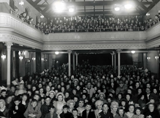 A large audience at a pantomime performance in Father Mathew Hall, Church Street, Dublin, c.1950